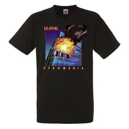 Def Leppard Pyromania Для мужчин s черная футболка 2018 Новый | Мужская одежда