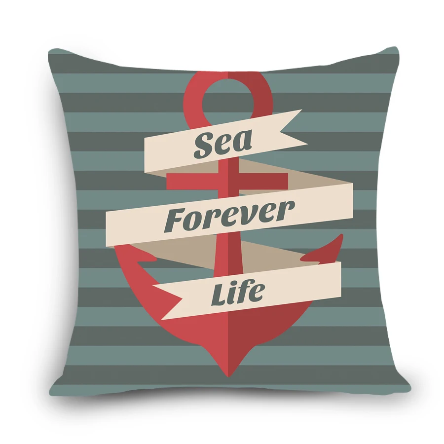 orange cushions Cozy couch cushion Mediterranean Marine Style Starfish Sea Horse Voyage Ship Anchor home decorative 45x45cm pillow without core garden cushions