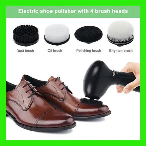 

Electric Shoes Polisher Handheld Cleaning Machine Leather Shine Brush Shoes Cleaning Brush Kit for Leather Bags Clothes