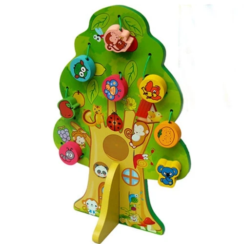 Животные и фруктовые деревья деревянные математические игрушки для детей Детские обучающие игрушки Монтессори Обучающие игрушки brinquedos Дети дошкольного возраста
