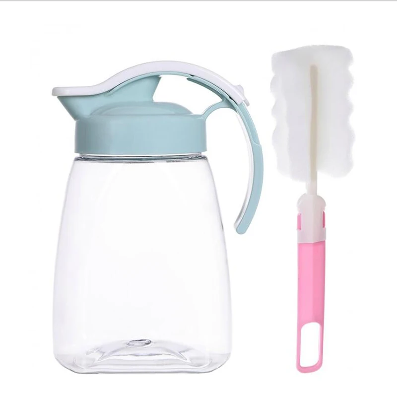 Пластиковая бутылка для воды, набор кастрюль для холодной воды с крышкой для чашки, прозрачный чайник для воды, наборы кувшинов, герметичный питьевой 12,5*21 см