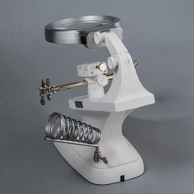 DANIU  Multifunctional Welding Magnifier LED Helping Hand Soldering Iron Stand Magnifying Lens Magnifier Clamp Tool