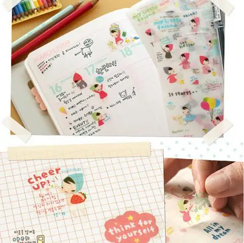 6 Pcs/lot Lovely Mini Cartoon Print Memo Sticker Notebook Album Calendar Memo Pad Sticker Diary Notes Scrapbook Paper Sticker
