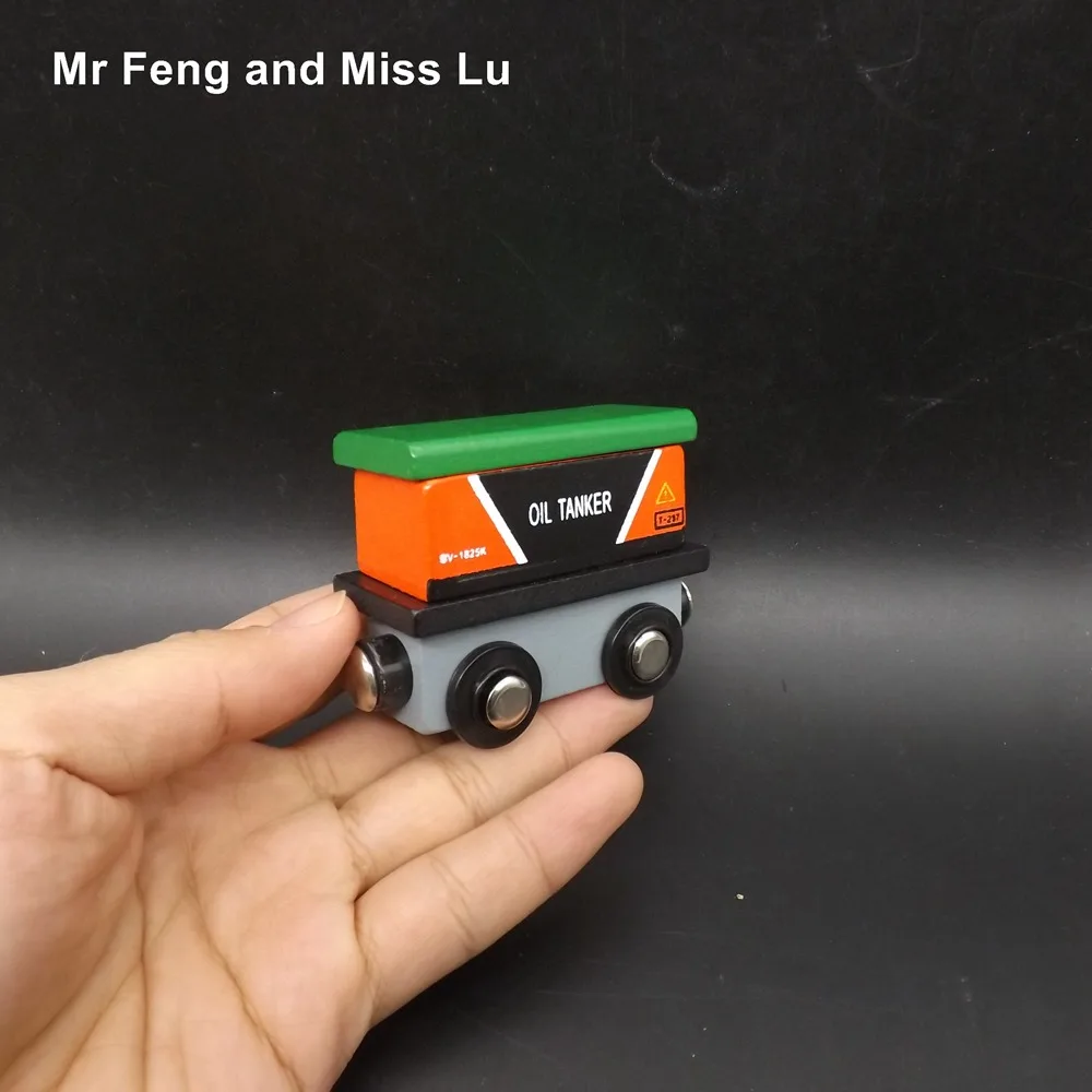 Wooden Train Container Oil Tanker Model Educational Toys For
