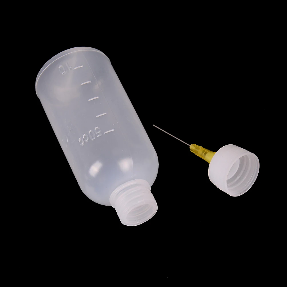 2pcs Solder Flux Bottle With Fine Tipped Needles Blunt Dispensing Needles Syringe Needle Tips For Ink Glue Liquid Gray