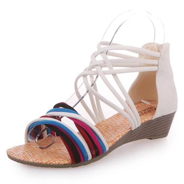 Nuevo Sexy Mujeres Zapatos De Verano Tacón De Cuña Botas Negro Beige Nuevo Zapatos Sexy Mujeres Zapatos Nuevo De Verano Tacón De Cuña Botas Negro Beige 881798