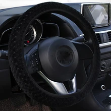 Universal Car Steering Wheel Cover Winter Soft Warm Plush Covers Pearl Velvet Auto Decoration Steering Protector