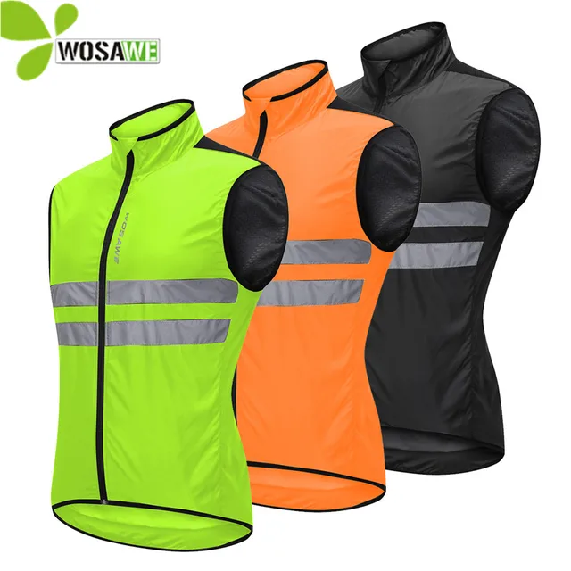 Reflective Cycling Vest Sleeveless Tight Jersey Breathable Windbreaker