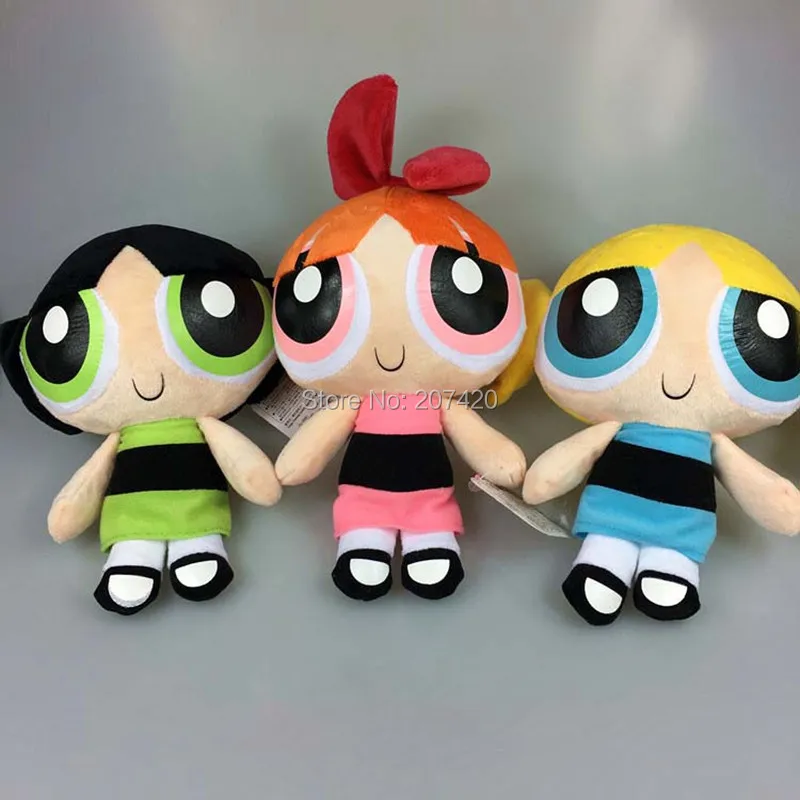 

3Pcs/Set 8"20 cm The Powerpuff Girls Bubbles Blossom Buttercup Soft Stuffed Plush Toys Children Gift Doll