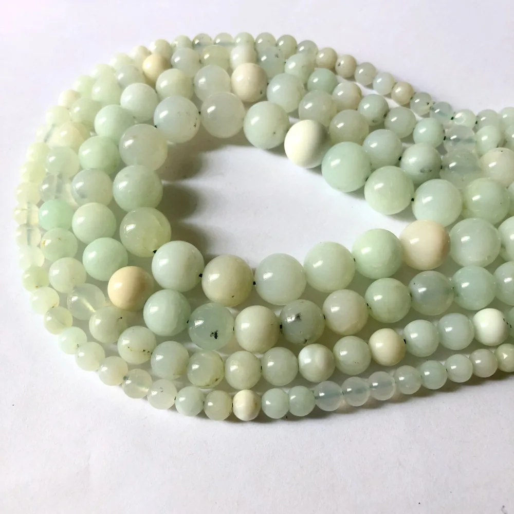 Natural Green Opal Gemstones Round Loose Beads Jewelry 15.5" 6mm 8mm 10mm 