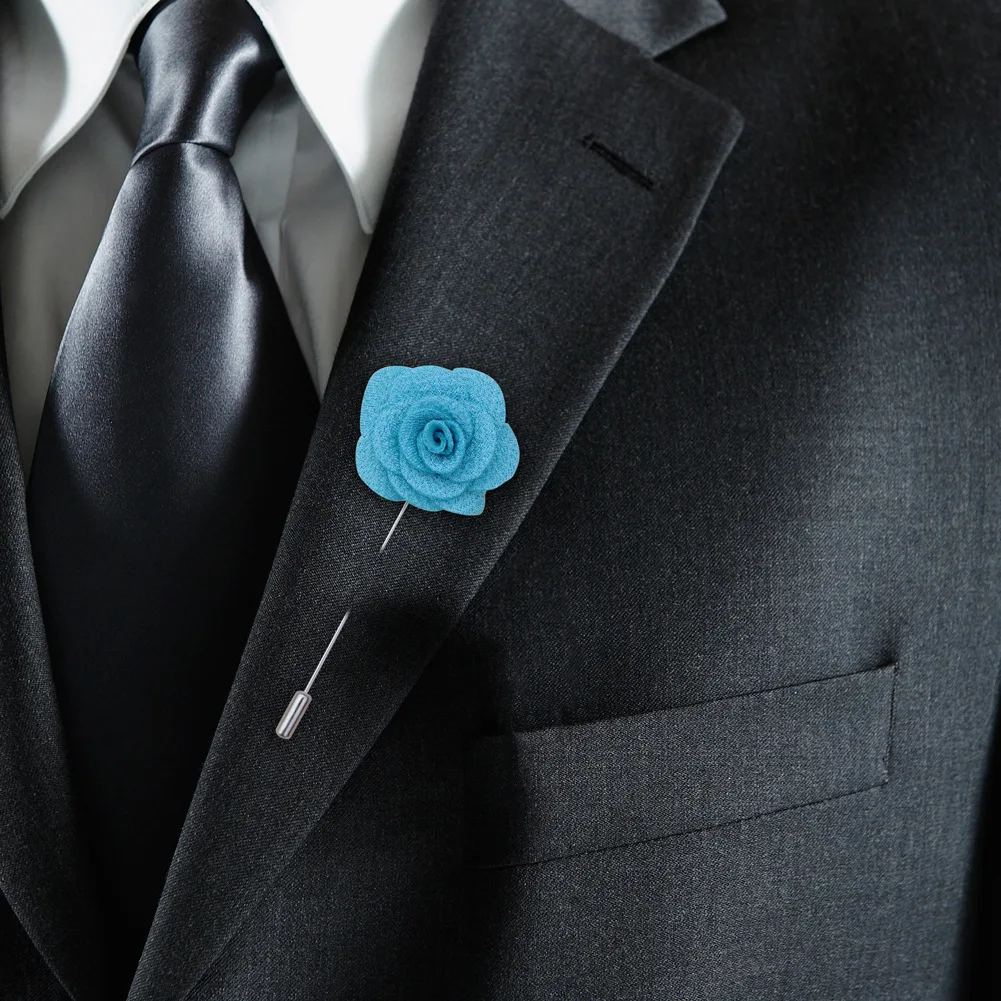 Простое Моделирование цветок броши булавки для мужчин женщин костюм пальто Одежда Ткань Роза Нагрудный Знак Брошь Свадебный Жених ювелирные изделия