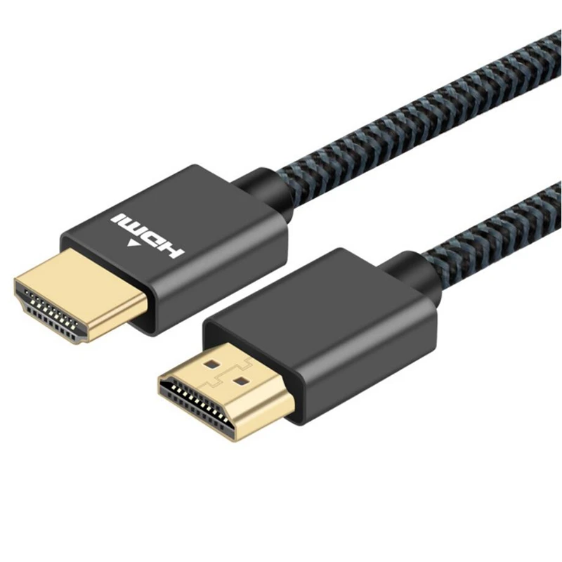

Gray Aluminum Casing Nylon Braided Ultra Slim Thin 2.0 HDMI V2.0 male to male Cable HD 4K@60Hz 3D 4FT 6FT 10FT 18Gbps