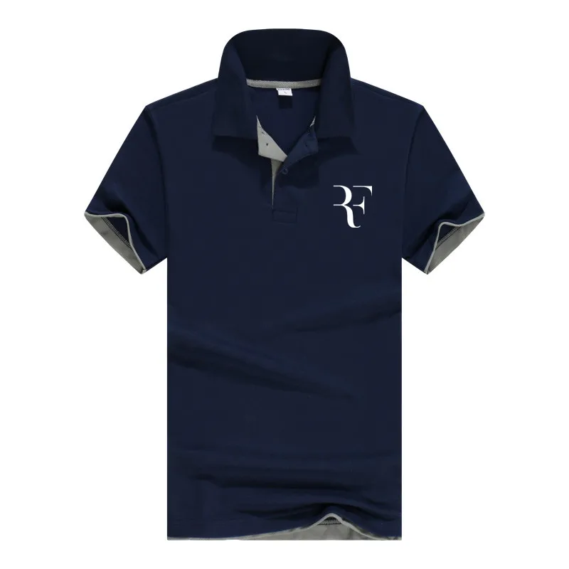 

summer fashion Roger Federer perfect logo printed polo RF New men high quality social Polo shirts Polo Shirt for women and mens'