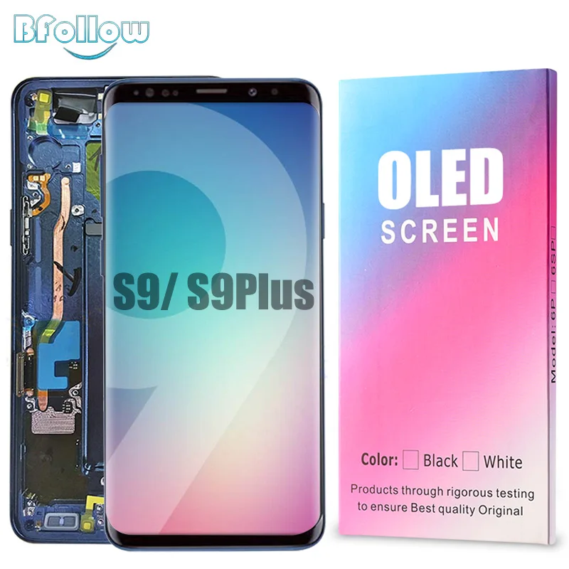 

BFOLLOW Original AMOLED for Samsung Galaxy S9 / S9 Plus AAA Screen Display with Frame Digitizer Assembly LCD Replacement