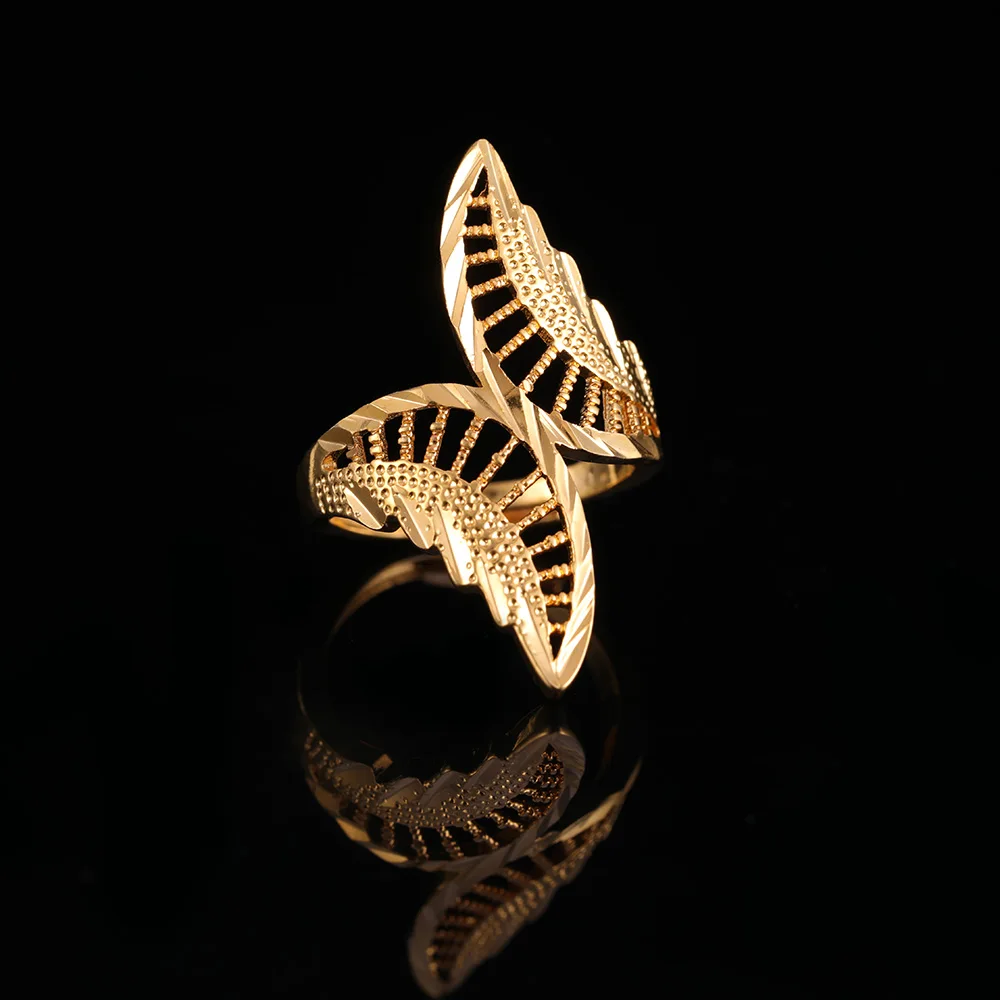St. kunkka 24K желтое Золотое кольцо с большой бабочкой для женщин, очаровательное кольцо на свадьбу, новинка, модные ювелирные изделия, аксессуары, подарок