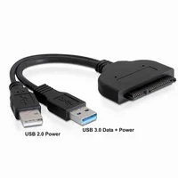 sata כבל USB 3.0 ל SATA 22Pin 2.5" מתאם כבל הנהג דיסק קשיח עם 20 ס"מ כבל חשמל USB extral (1)