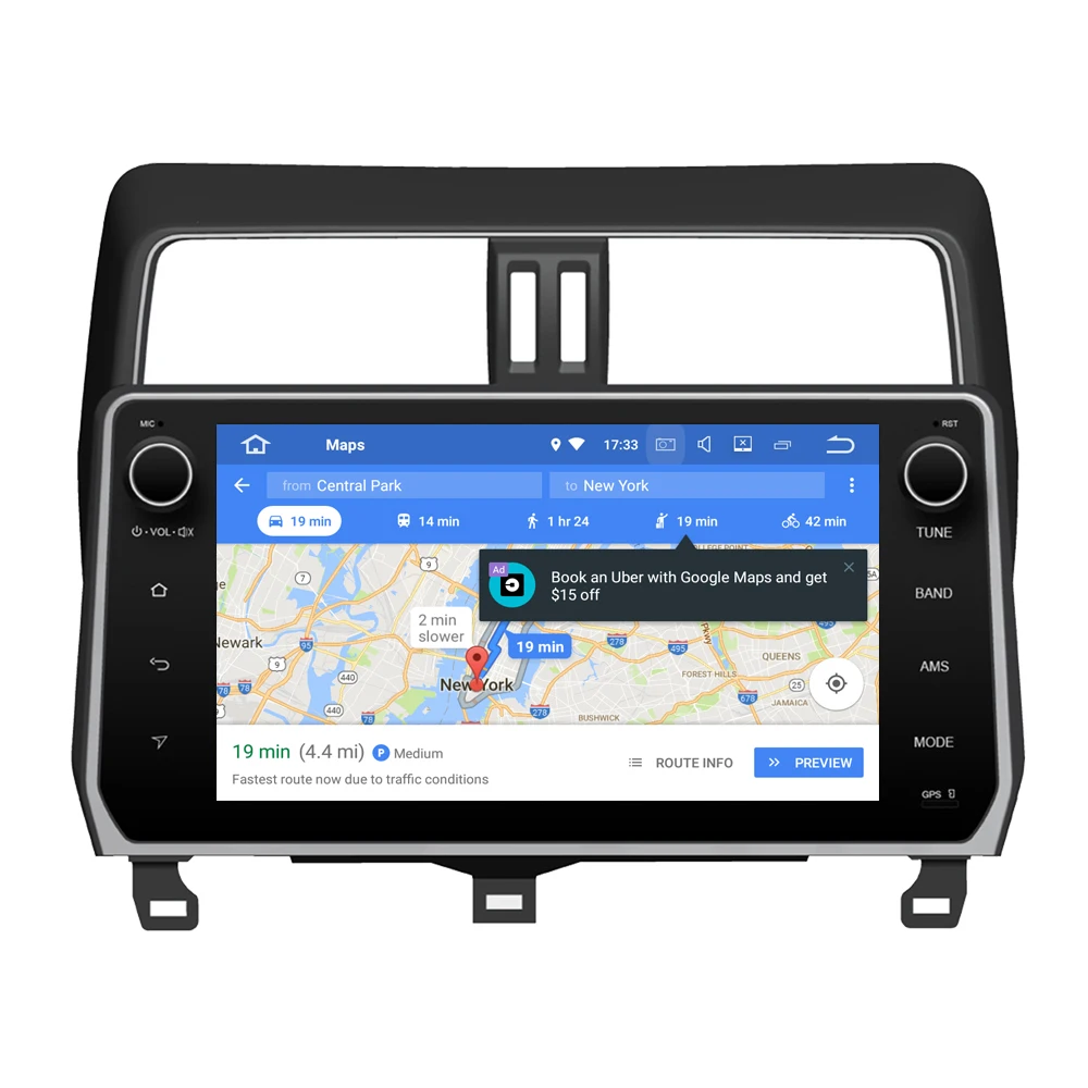 Excellent RoverOne Android 8.0 Car Multimedia Player For Toyota Prado 150 2018 Autoradio Bluetooth Radio Stereo GPS Navigation Sat Navi 5