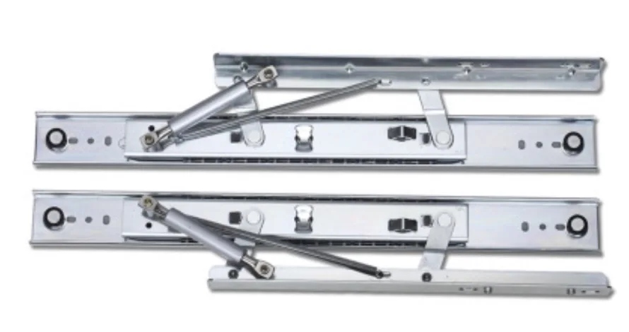 Beste 14 inch (350mm) Tafel slide rail lifting telescopische onzichtbare opvouwbare eettafel slide rail Buffer meubelen hardware