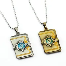 Juego de la serie joyería Hearthstone Logo collar Vintage hogar piedra collares colgantes de Metal modelo de juguete para los niños regalo