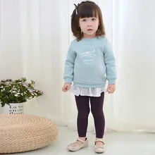 Осенне-зимние детские Корейские вязаные леггинсы для девочек детские однотонные леггинсы повседневные узкие брюки для малышей