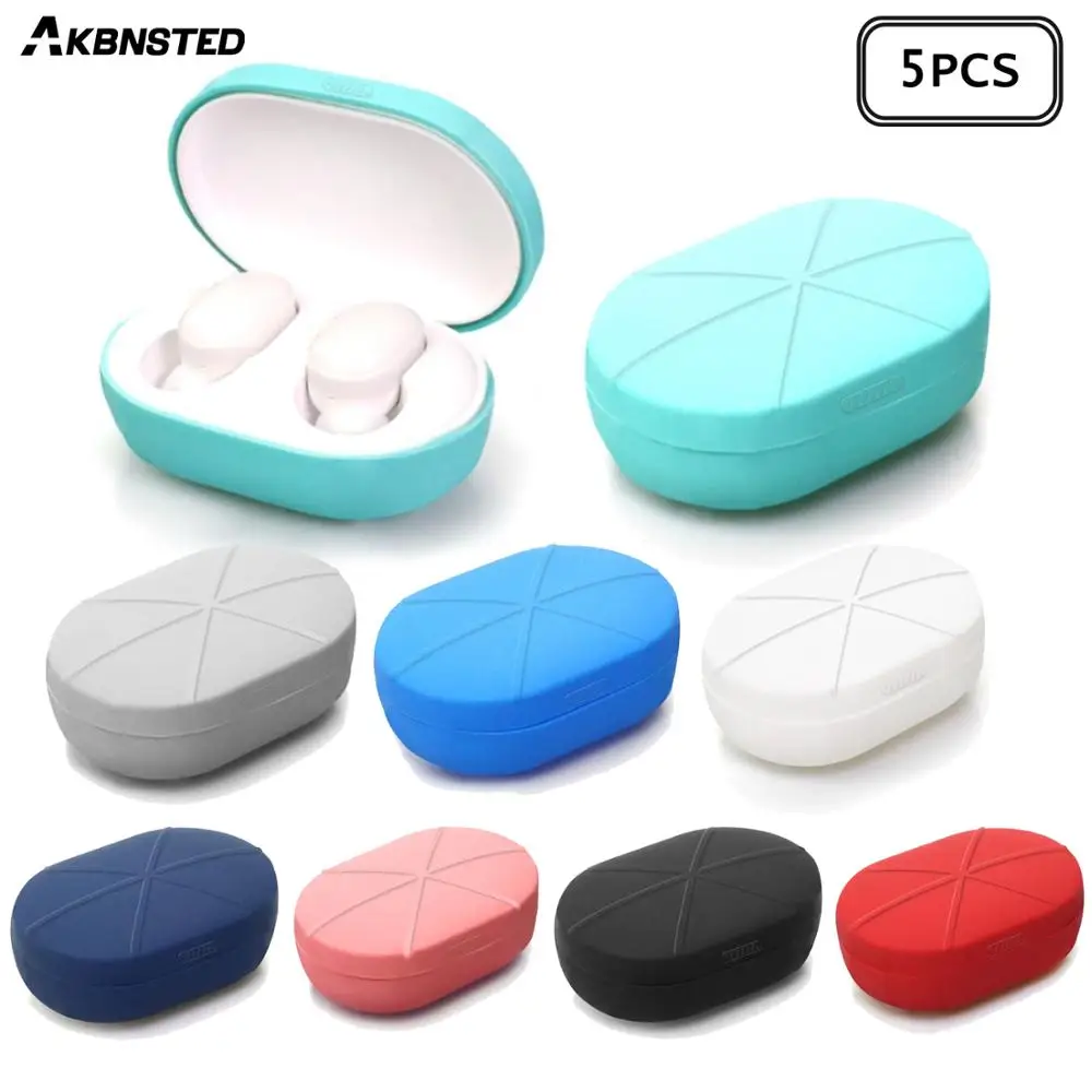 

AKBNSTED 5PCS TPU Earphone Silicone Cover Case For Redmi Airdots Youth Bluetooth Wireless Headset Protection Shell For Airdots