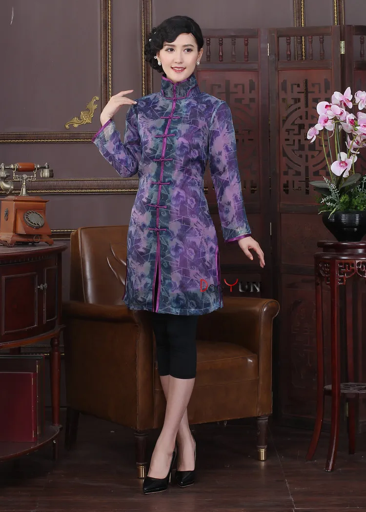 Бренд Новое поступление китайской традиции Для женщин Rrganza удлинить пальто куртки пальто пыли M, L, XL, XXL 3XL WNJT1002