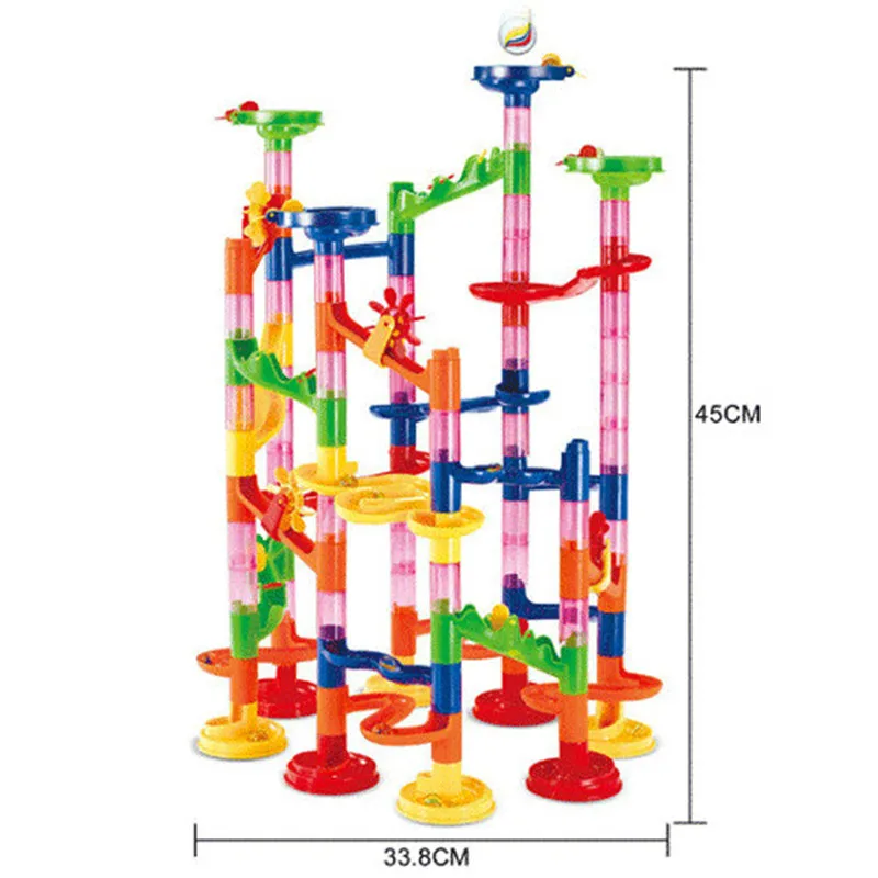 105 шт DIY Строительные мраморные гоночные шарики лабиринт трек строительные блоки детский подарок для ребенка развивающие игрушки для детей
