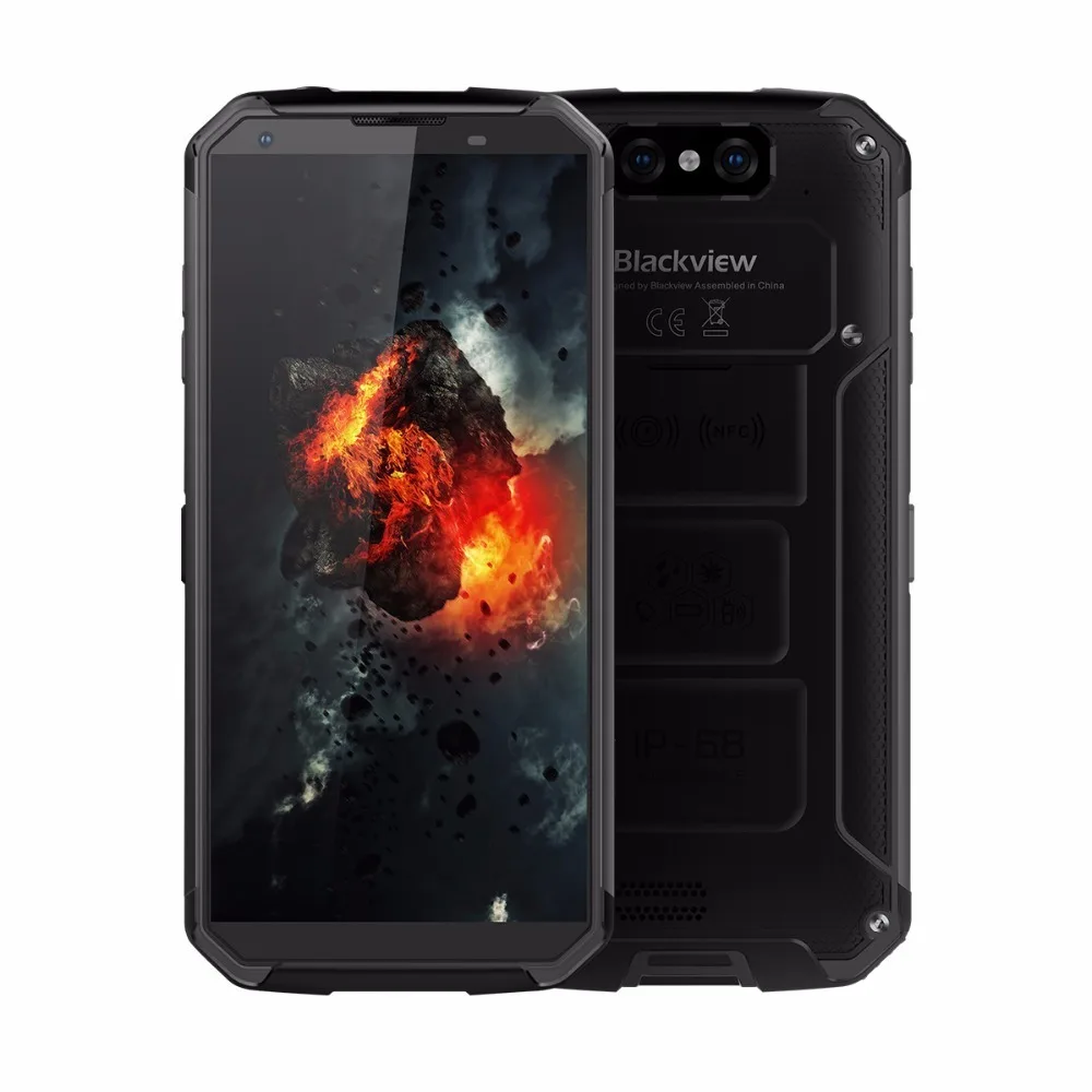 Blackview BV9500 IP68 водонепроницаемый ударопрочный 4G смартфон 10000 мАч Android 8,1 4 Гб+ 64 Гб Восьмиядерный 5," 13,0 МП мобильный телефон - Цвет: Черный