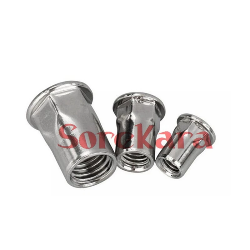 10Pcs M3 M4 M12 Hex Flange Stainless Steel Nutsert Blind Rivetin Nuts