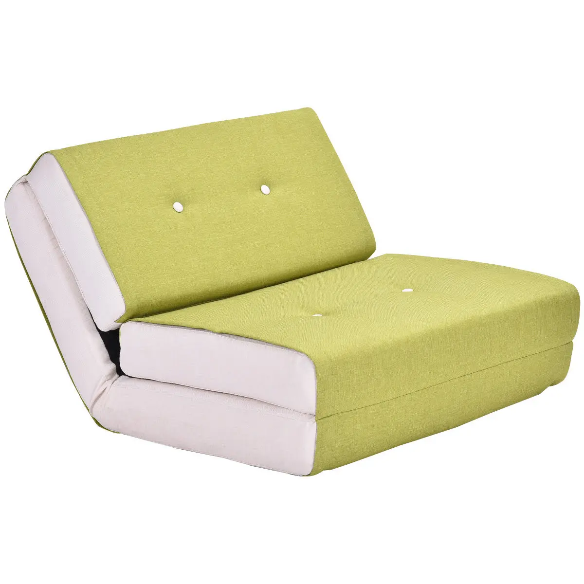 Giantex Modern Convertible Split-Back Linen Futon Sofa Bed Couch Recliner Sleeper 5 Position Living Room Furniture HW52681GN