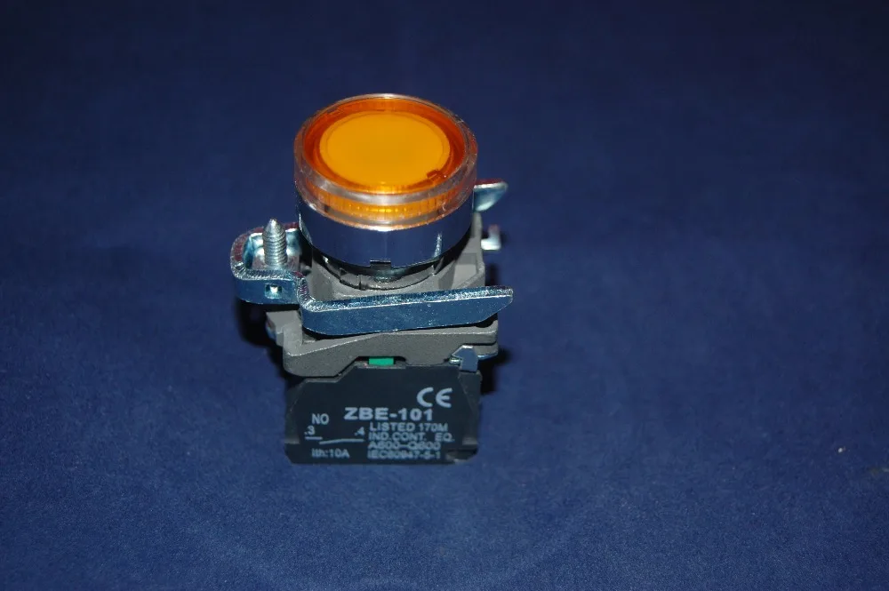 1 шт. 22 мм желтый светодиод горит кнопки с флеш толчок подходит XB4BW35B5 24 В AC/DC