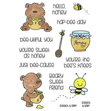 Медовый пчелиный медведь набор прозрачный штамп прозрачные штампы для DIY бумажные карточки для скрапбукинга изготовление декоративных ремесел поставки