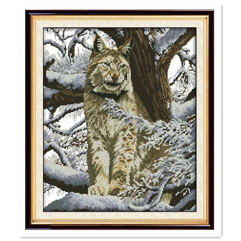 

Snow leopard Needlework Kits Chinese Counted Cross Stitch Patterns Kits 11CT Printed On Canvas Home Decor
