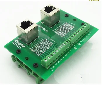 

5pcs Vertical RJ45 rj45 Breakout Ethernet LAN PCB Board interface Terminal port adapter DIN Rail Mounting Connector
