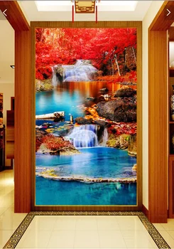 

3d room wallpaper custom non-woven picture beautiful waterfalls running water porch paintings photo 3d wall murals wallpaper
