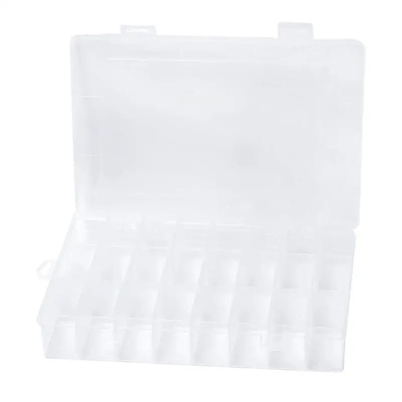 

24 Grids Adjustable Plastic Jewelry Beads Pills Nail Tips Storage Box Case Container Organizer Container Home Supplies