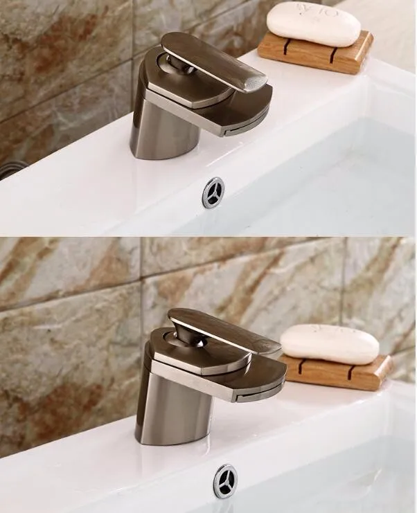 Высококачественный никель под старину Водопад кран ванная раковина смеситель с двумя шт шланги сантехнические водопроводный кран ванной комнаты