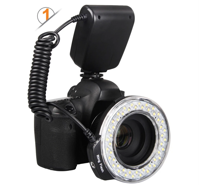 

LED Macro Ring Flash light Macro flash for all models SLR cameras +4 Diffusers +1 Flash Trigger photoflash lamp strobe light