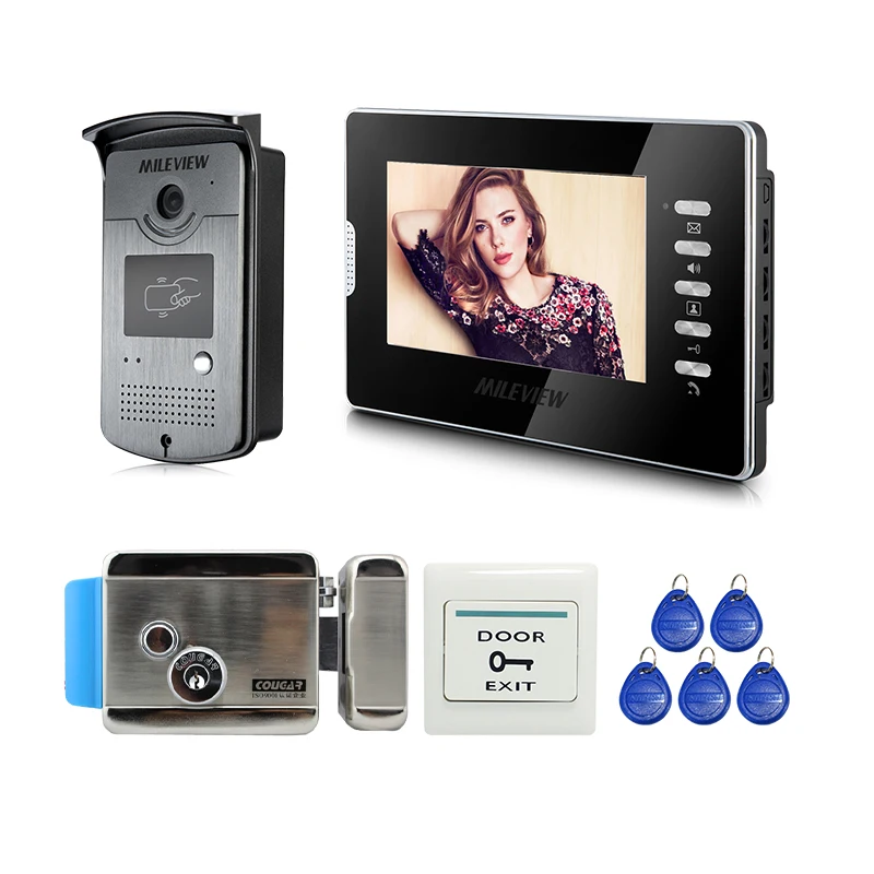 

Home Wired 7" Screen Video Door Phone Intercom Doorbell System + RFID Access Door Camera + Electric Control Lock FREE SHIPPING
