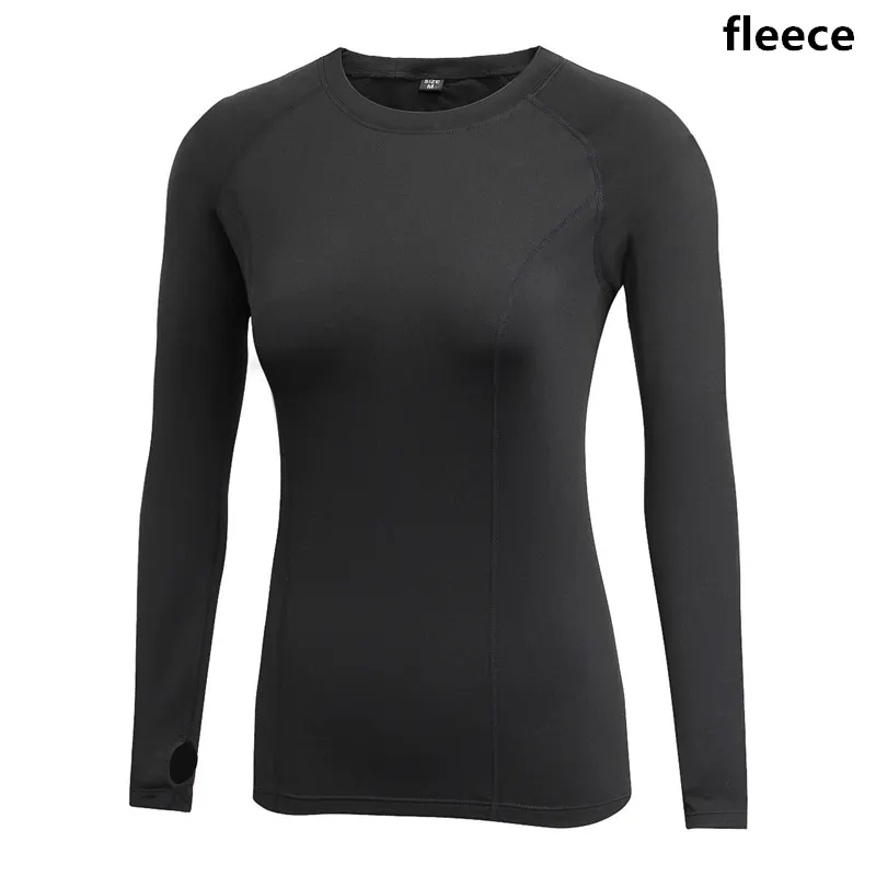 Yoga Gym Tights Women s winter fleece Long Sleeves Shirts Tops Dry Quick Running Breathable font
