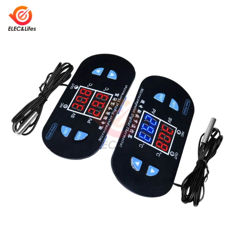 

DK-W1308 LED Digital Temperature Controller 12V 10A Thermostat Regulator Dual Display Heater Cooler Adjustable Thermometer