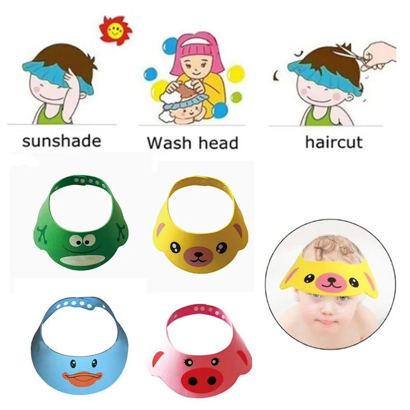 Shujin детский душ Регулируемая Шапочка детский шампунь для ванны мытье волос прямой Viso щит шляпа для купания младенцев для детей уход за ребенком