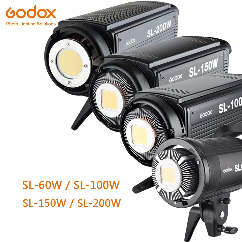 

Godox LED Video Light SL-60W SL-100W SL-150W SL-200W 5600K Video Light Continuous Light Bowens Mount for Studio Video Recording