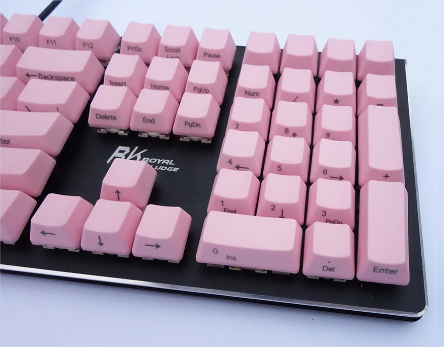OEM розовые толстые клавиши PBT раскладка ANSI верхняя печать боковая пустая для