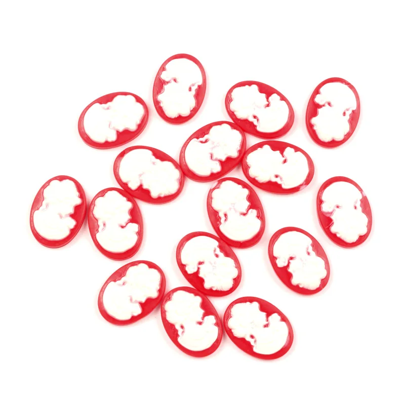 50 шт. смешанный резиновый Красота головка кабошоны дерево с рамками блокнот ручной работы для чехол для телефона DIY детали для украшений - Цвет: Red