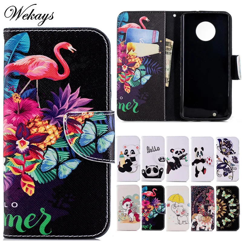 

Wekays For Coque Motorola Moto G6 Case Cartoon Flamingo Leather Fundas Cases For Motoro G6 G 6 Cover Case sFor Moto G6 G 6 Capa