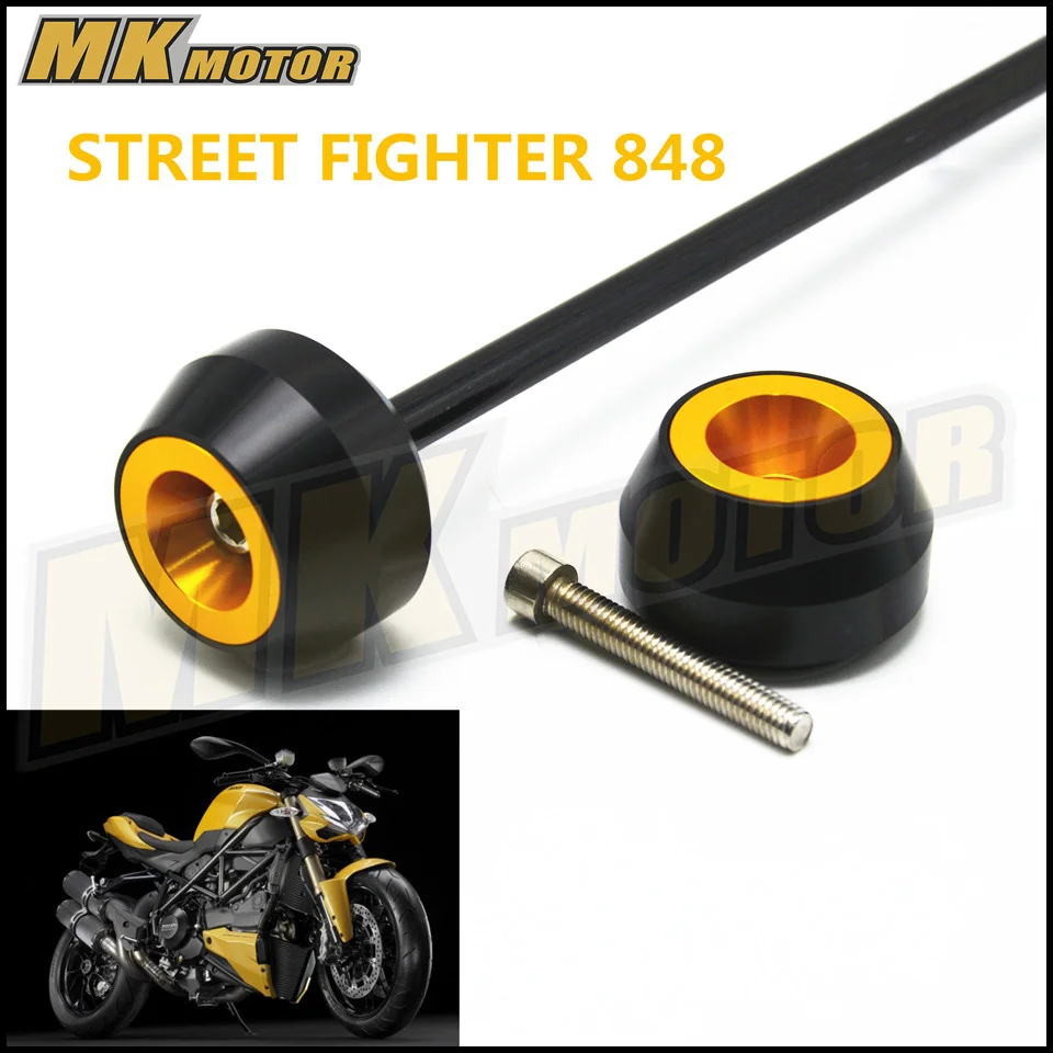 

CNC Modified Motorcycle Front & Rear Wheel Fork Axle Sliders Cap Crash Protector For DUCATI STREET FIGHTER 848 2013-2015