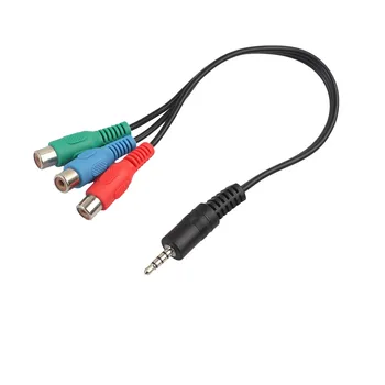 

4-pole AUX 3.5mm Male to Component YPbPr 3 RCA Female Adapter Video Cable Green Blue Red 3-RCA External Line For Samsung TV 0514