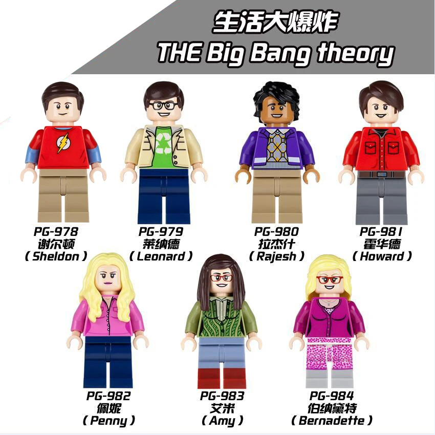 

7pcs Big Bang Theory figures Leonard Sheldon Penny Building Blocks Kids Gifts Compatible Big Bang Theory