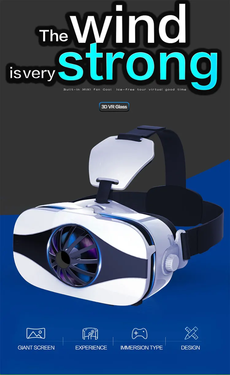 Fiit VR 5F мини 3D очки Вентилятор охлаждения виртуальной реальности коробка Deluxe Edition